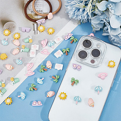 80Pcs 8 Styles Summer Theme Opaque Resin Decoden Cabochons&nbsp;CRES-OC0001-13