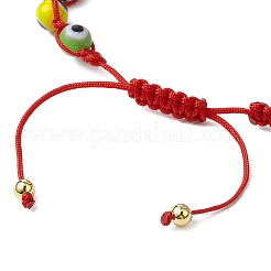 Adjustable Lanmpword Evil Eye Braided Bead Bracelet&nbsp;BJEW-JB11059-01