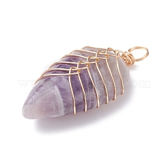 Natural Amethyst Pendants&nbsp;PALLOY-JF01291-01