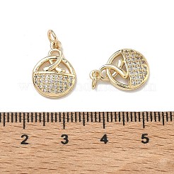 Brass Micro Pave Cubic Zirconia Pendants&nbsp;KK-D235-15G