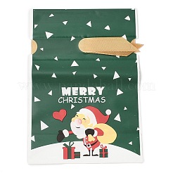 Christmas Santa Claus Plastic Packing Pouches Drawstring Bags&nbsp;ABAG-Q053-03E