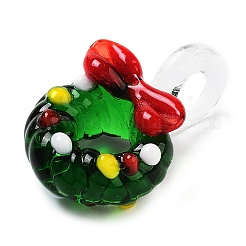 Colorful Transparent Handmade Lampwork Pendants for Christmas&nbsp;LAMP-A004-01A