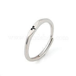 Rhodium Plated 925 Sterling Silver Adjustable Rings&nbsp;RJEW-S397-01P-01