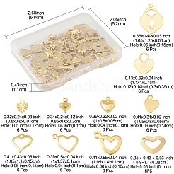 60Pcs 10 Styles Stainless Steel Charms&nbsp;STAS-FS0001-96