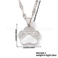 Fashionable Brass Micro Pave Clear Cubic Zirconia Bear Paw Print Pendant Necklaces for Women&nbsp;DN9774-1