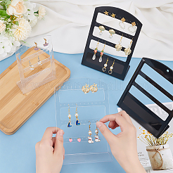 6Pcs 6 Styles 4-Tier PP Plastic Slant Back Earring Organizer Display Stands&nbsp;EDIS-DR0001-03