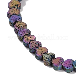 Electroplated Natural Lava Rock Beads Strands&nbsp;G-Q1009-G01-02C