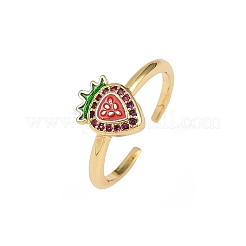 Brass Micro Pave Cubic Zirconia Adjustable Cuff Rings&nbsp;RJEW-C139-14A-G