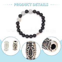 4Pcs 2 Colors 925 Sterling Silver Tube Beads&nbsp;FIND-NB0004-79