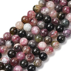 Natural Multicolor Tourmaline Round Bead Strands&nbsp;G-I162-01-8mm