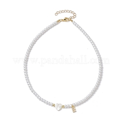 Brass Micro Pave Grade AAA Cubic Zirconia Letter Pendant Necklaces&nbsp;NJEW-JN04771-05