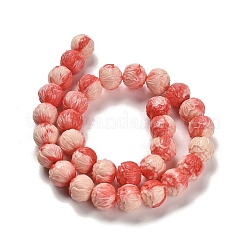 Synthetic Shell Carved Beads Strands&nbsp;SHEL-H007-02
