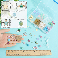 Glass & Alloy Star Moon Multi-Layer Bracelet Making Kits&nbsp;DIY-SC0027-02