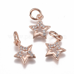 Brass Micro Pave Cubic Zirconia Charms&nbsp;ZIRC-F111-15