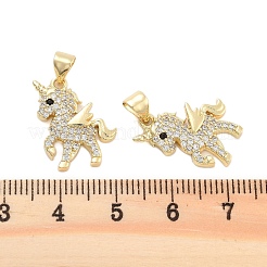 Brass Pave Cubic Zirconia Pendants&nbsp;KK-U009-02B-G