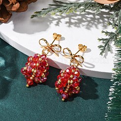 3 Pairs Christmas Bell Brass Dangle Stud Earrings&nbsp;EJEW-MZ00495
