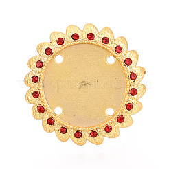 Adjustable Alloy & Iron & Rhinestone Bezel Cup Ring Base with Rotatable Tray&nbsp;MAK-T012-15G