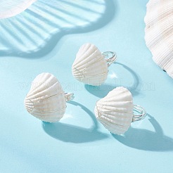 Spiral Shell & Brass Finger Rings for Women&nbsp;RJEW-TA00239