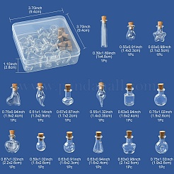 15Pcs 15 Styles Mini High Borosilicate Glass Bottle Bead Containers&nbsp;BOTT-YW0001-01