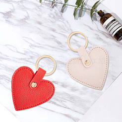 2Pcs 2 Colors PU Leather Keychain&nbsp;KEYC-CL0001-56