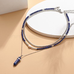3Pcs 3 Style Natural Gemstone & Pearl & Synthetic Hematite Beaded Necklaces Set&nbsp;NJEW-JN04028