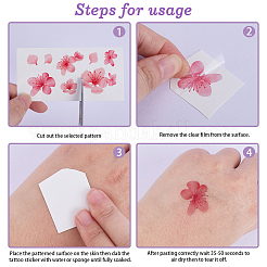 Flower Pattern Removable Temporary Water Proof Tattoos Paper Stickers&nbsp;AJEW-WH0413-03B