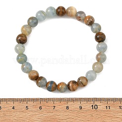 8MM Round Natural Blue Calcite Beaded Stretch Bracelets&nbsp;BJEW-JB14458
