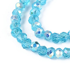 AB Color Plated Transparent Glass Rondelle Beads Strands&nbsp;EGLA-T029-2mm-10D
