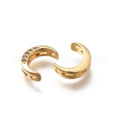 Brass Micro Pave Clear Cubic Zirconia Links Connector Charms&nbsp;KK-K378-66G