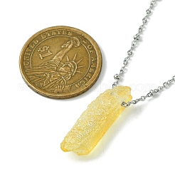 Electroplated Natural Quartz Crystal Prism Pendant Necklaces&nbsp;NJEW-JN05029-02