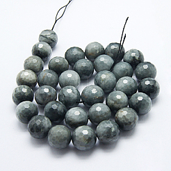 Natural Hawk's Eye Beads Strands&nbsp;G-G213-8mm-12