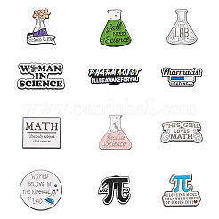 12pcs 12 style Mathematical Formula Enamel Pin&nbsp;JEWB-CD0001-03