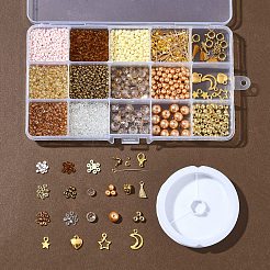 DIY Alloy Charm & Glass Beads Bracelet Making Kits&nbsp;DIY-FS0007-77