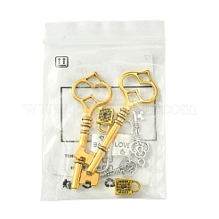 8Pcs 4 Styles Tibetan Style Alloy Skeleton Key Lock Pendants&nbsp;FIND-FS0002-11
