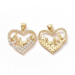 Brass Cubic Zirconia Pendants&nbsp;ZIRC-I062-05G
