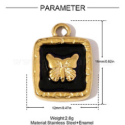 304 Stainless Steel Enamel Pendants&nbsp;STAS-OY006-24G