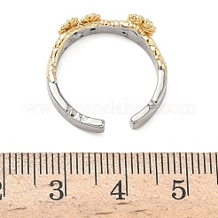 Brass Micro Pave Clear Cubic Zirconia Cuff Rings&nbsp;RJEW-G364-01GP-03