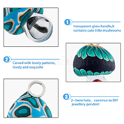8Pcs 4 Colors Handmade Polymer Clay Pendants&nbsp;CLAY-FH0001-21