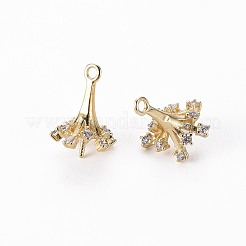 Brass Micro Pave Clear Cubic Zirconia Peg Bails Charms&nbsp;LS-KK-Q765-011-NF