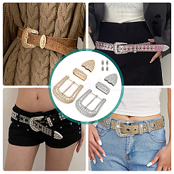 2Sets 2 Colors Alloy Buckle with Rhinestonr Sets&nbsp;AJEW-BC0007-48
