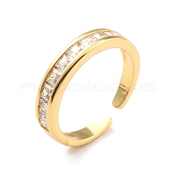 Clear Cubic Zirconia Open Cuff Ring for Women&nbsp;RJEW-C018-06G