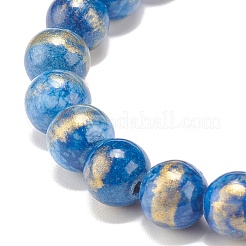 Natural Mashan Jade Round Beaded Stretch Bracelet&nbsp;BJEW-JB07970-01
