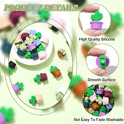 21Pcs 21 Colors Silicone Focal Beads&nbsp;SIL-CJ0002-03