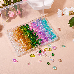 135G 9 Colors Spray Painted Transparent Glass Beads&nbsp;GLAA-TA0002-71