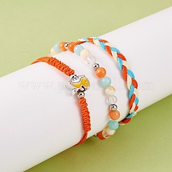 Waxed Polyester String Braided Cord Bracelets Set&nbsp;BJEW-SW00032-04
