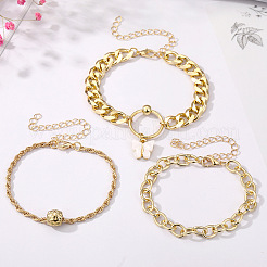 3Pcs 3 Styles Alloy Bracelet Set for Women&nbsp;WGAFCFA-05