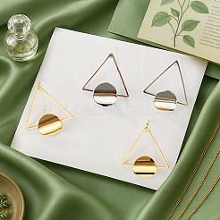 4Pairs 2 Colors Iron Stud Earrings&nbsp;EJEW-HY0001-13
