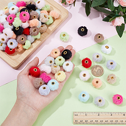 Brass & Imitation Rabbit Hair Beads&nbsp;FIND-WH0126-679