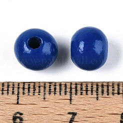 Spray Painted Round Natural Schima Wood Beads&nbsp;WOOD-A018-8mm-17