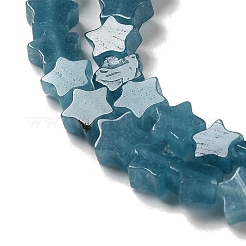 Dyed Natural White Jade Imitation Aquamarine Beads Strands&nbsp;G-G085-B29-02-1